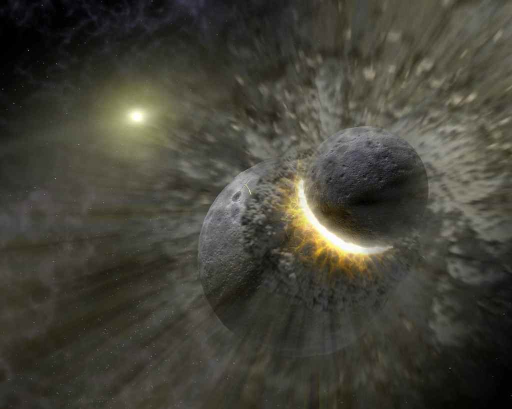 Massive Smash-up at Vega (Artist Concept) (Image Credit: NASA/JPL-Caltech)