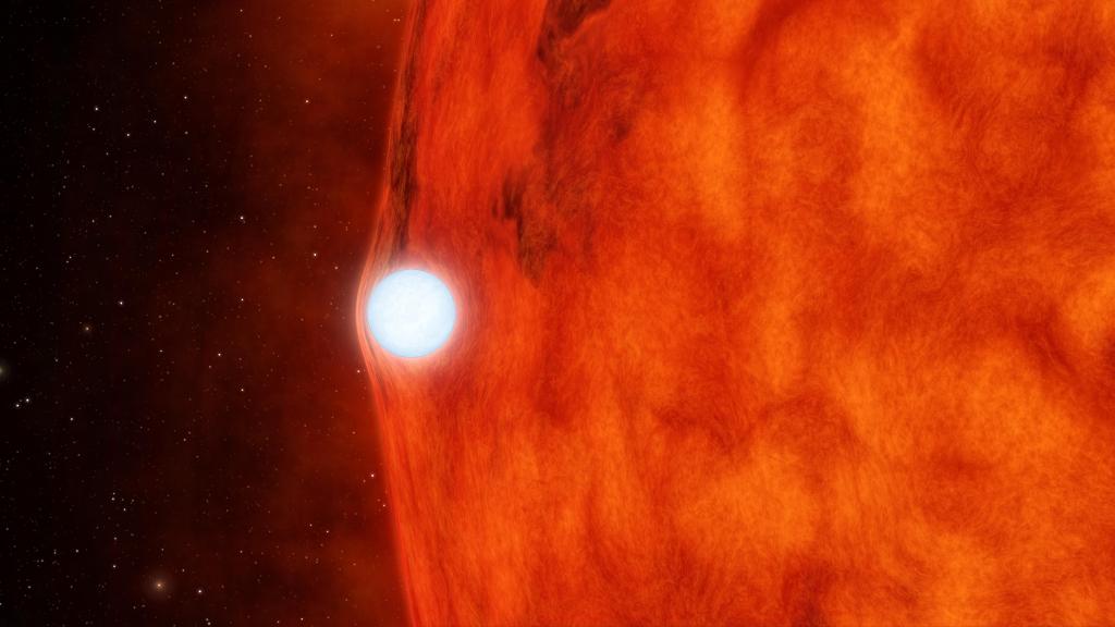 Dead Star Warps Light of Red Star (Artist's Animation) (Image Credit: NASA/JPL-Caltech)
