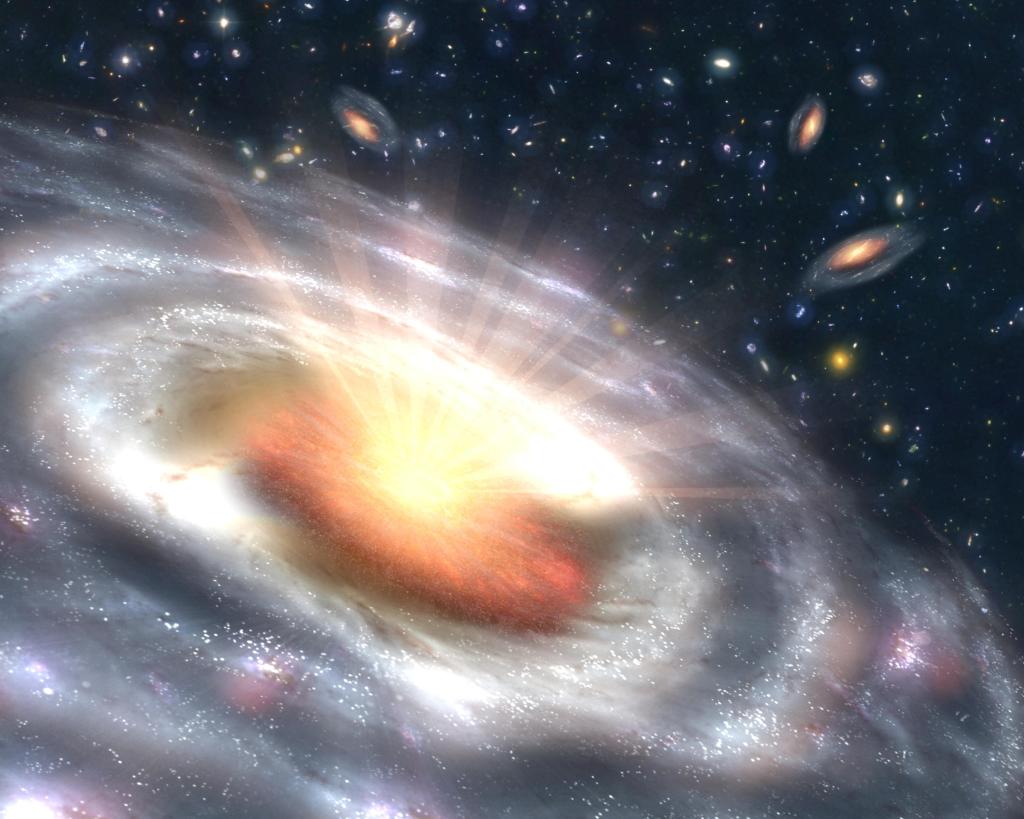 Bursting with Stars and Black Holes (Artist Concept) (image CreditL NASA/JPL-Caltech