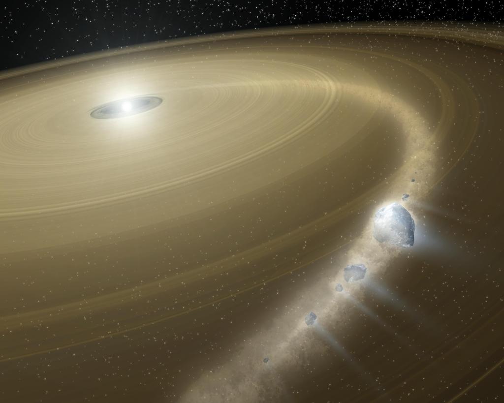 Comet 'Bites the Dust' Around Dead Star (Artist Concept) (Image Credit: NASA/JPL-Caltech)
