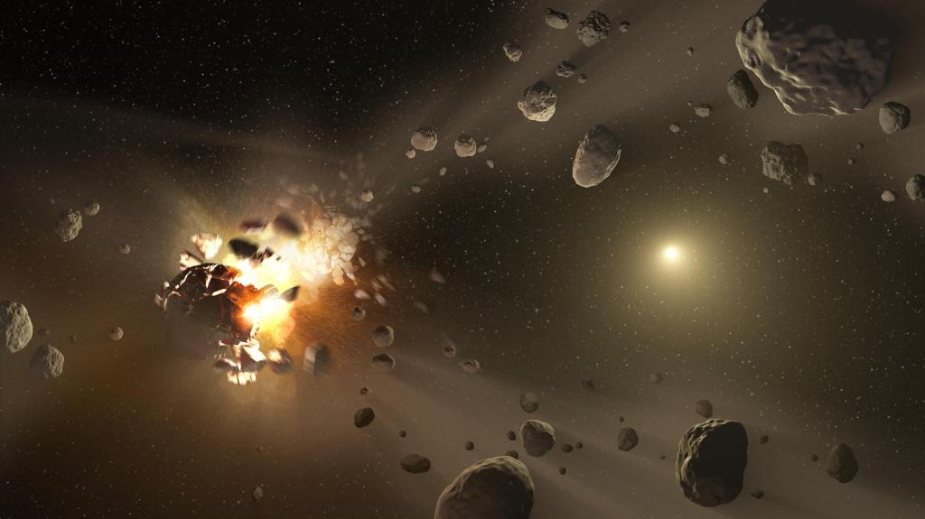 Asteroid Family's Shattered Past (Artist Concept) (Image Credit: NASA/JPL-Caltech)
