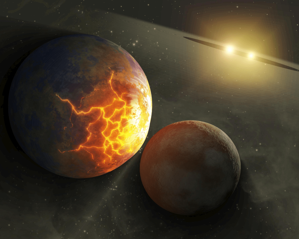 Before the Smashup (Artist's Concept) (Credit: NASA/JPL-Caltech)
